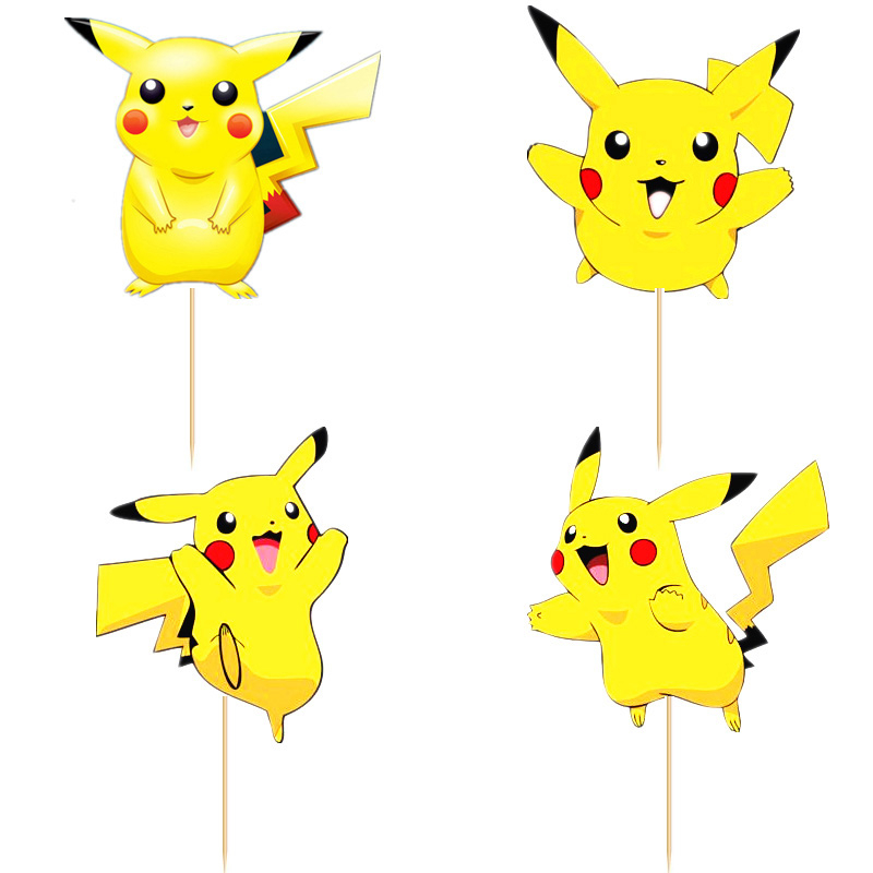 24pcs pokemon Pikachu Party Decoration Cupcake Paper Toppers Event