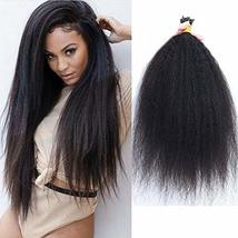Kinky Straight I Tip Human Hair Extension Brazilian Remy I Tip Hair Afro Coarse  - $78.21
