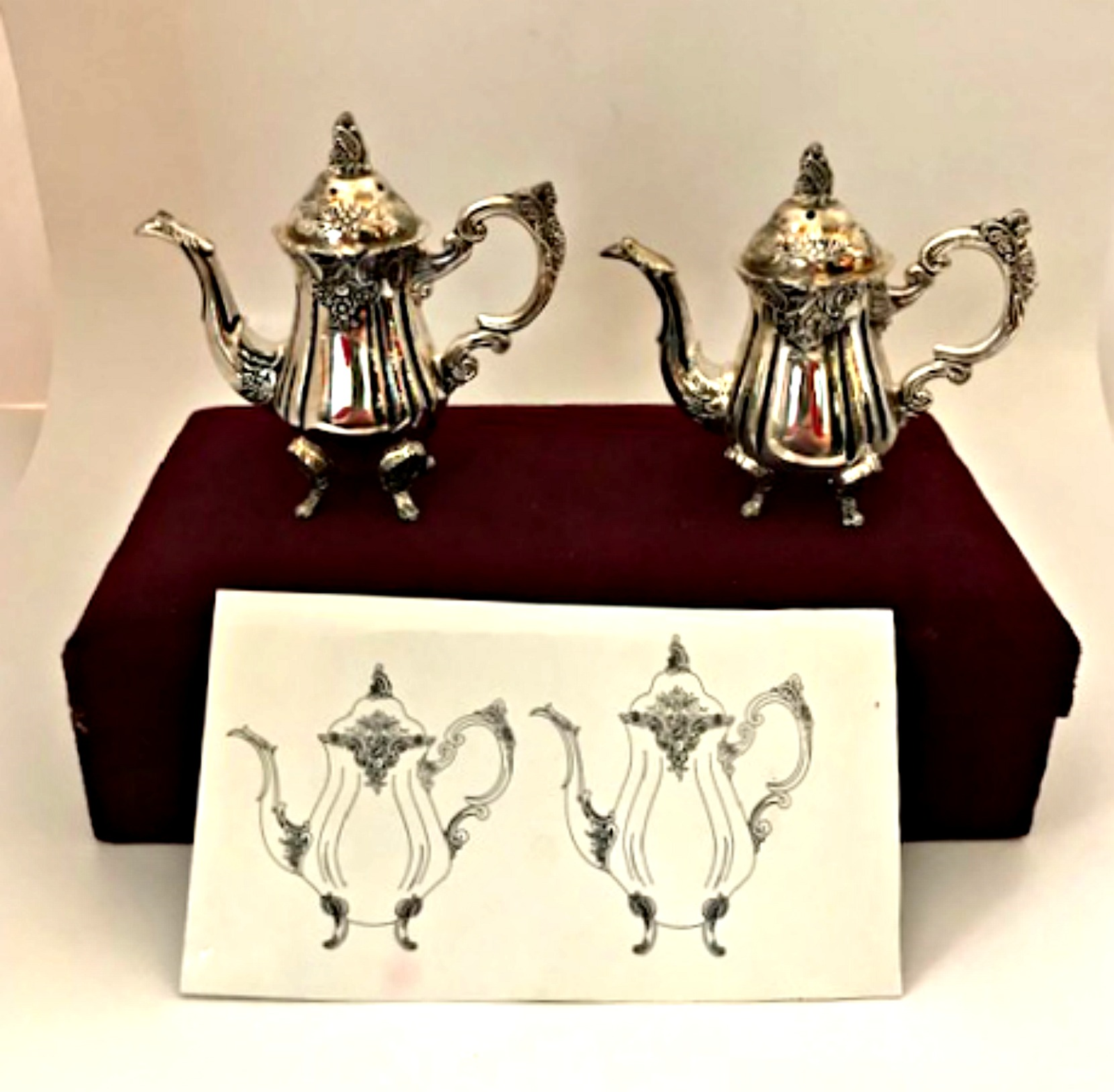 Godinger Silver Gallery Teapot Salt & Pepper Shakers in Gift Box 3.25