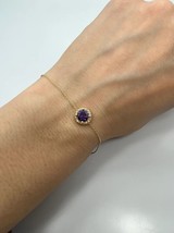 Gorgeous Hand Bracelet Simulated Amethyst &amp; Diamond Bridal Bracelet 14K ... - £66.34 GBP