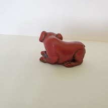Pig Figurine, Cinnabar, Red Resin Animal Statue, Chinese Zodiac Year of the Pig image 4