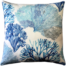 Tiger Beach Blue Coral Throw Pillow 21x21, Complete with Pillow Insert - $52.45