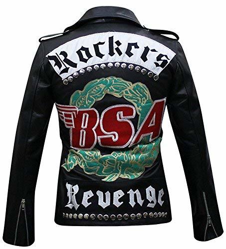 BSA Faith George Michael Rockers Revenge Cosplay Motorcycle Real Leather Jacket