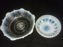 Vintage 2 Opaline Items 1 is Master Salts with Hobnail 1 is 6 Sided Berr... - $24.99