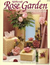 Plastic Canvas Rose Garden Tissue Cover Bud Vase Waste Basket Mirror Pat... - $12.99