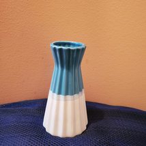 Ceramic Vase, Mothers Day Gift, Blue White Bud Vase image 1