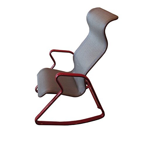 Ergonomic Modern Looking Rocking Chair with Back Support (Silver Red) Patio & Garden Furniture