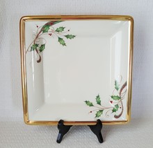 Lenox China Holiday Nouveau Gold 12 1/4" Square Platter Serving Tray - $49.49