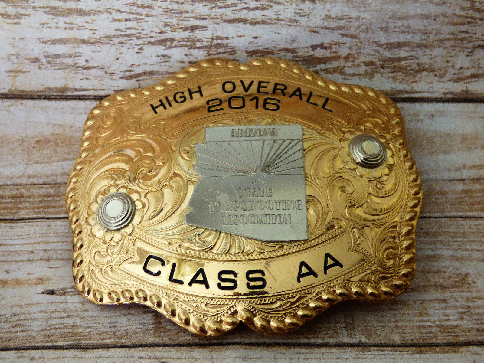 Skeet & Trap Shooting Arizona High Overall 2016 ASTA Trophy Belt Buckle