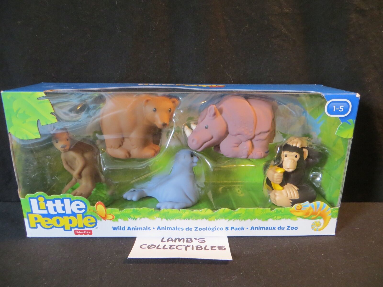Little People Wild Animals 5 pack Fisher Price FisherPrice Bear, Rhino