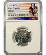 2022-S MAYA ANGELOU American Women Quarter 25C NGC MS68 - ONLY 4 COINS F... - $587.02