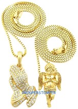 Priant Ange Et Mains Ensemble Collier Avec 24 76.2cm Long Boîte Chaînes - $16.39+