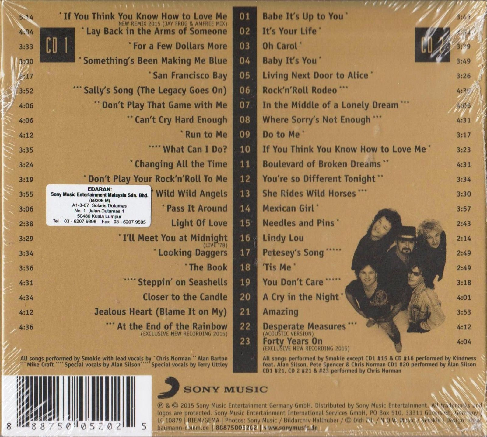 CD Smokie Gold Greatest Hits 40th Anniversary Edition 1975-2015 ...