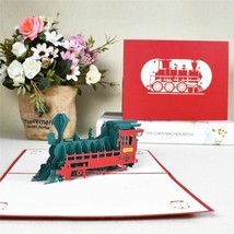 Fathers Day 3D Train Pop-Up Cards Birthday Gift for Kids with Envelope S... - $15.20