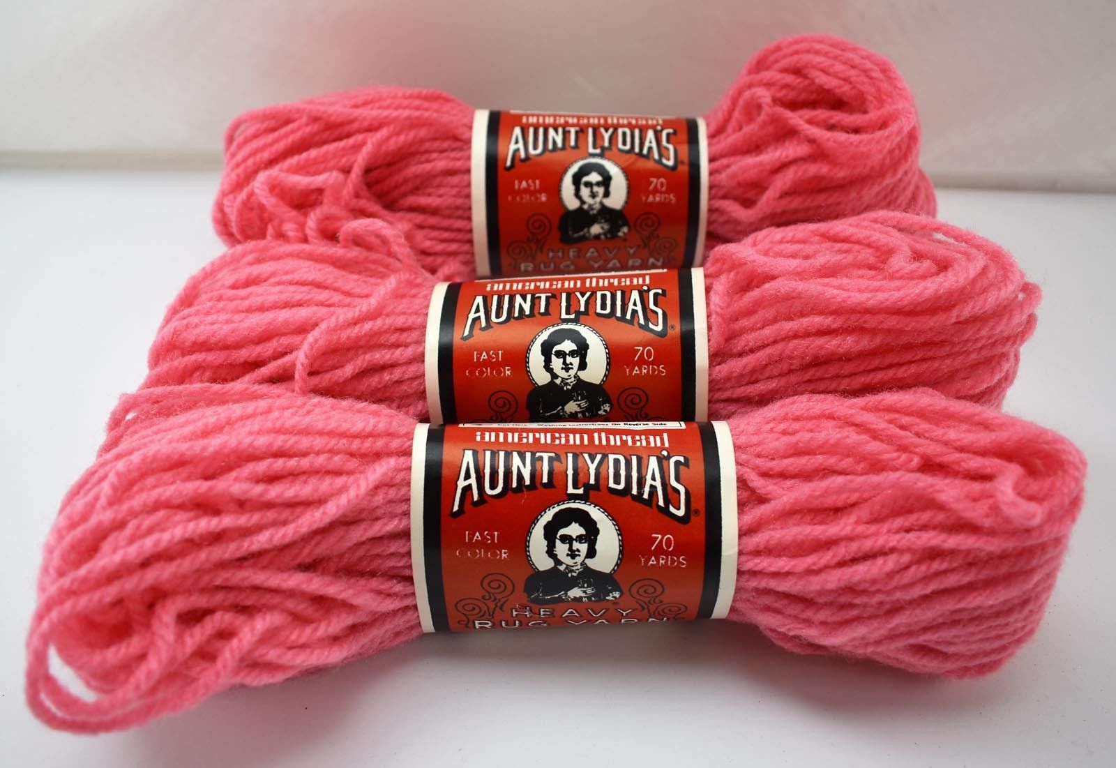 Vintage NEW Old Stock Aunt Lydia's Craft & Rug Yarn 3 Skeins Folly