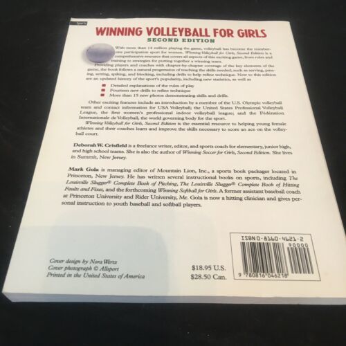 Winning Volleyball for Girls by Deborah Crisfield; Mark Gola Second ...