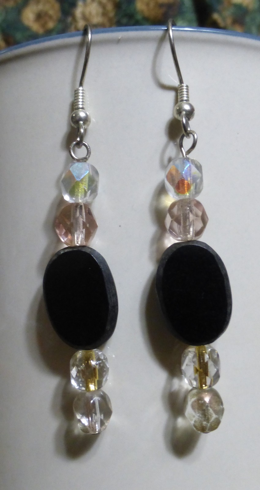 Cheap Elegance Handcrafted Dangle Earrings Black Faceted Sparkly AB ...