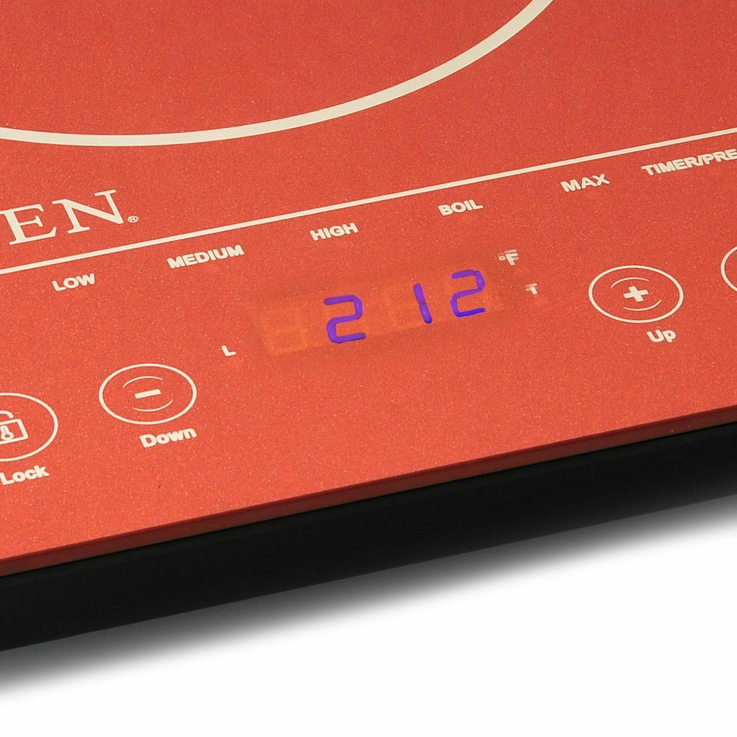 Paula Deen 1500W Programmable Induction Cooker Red B409445 Burners