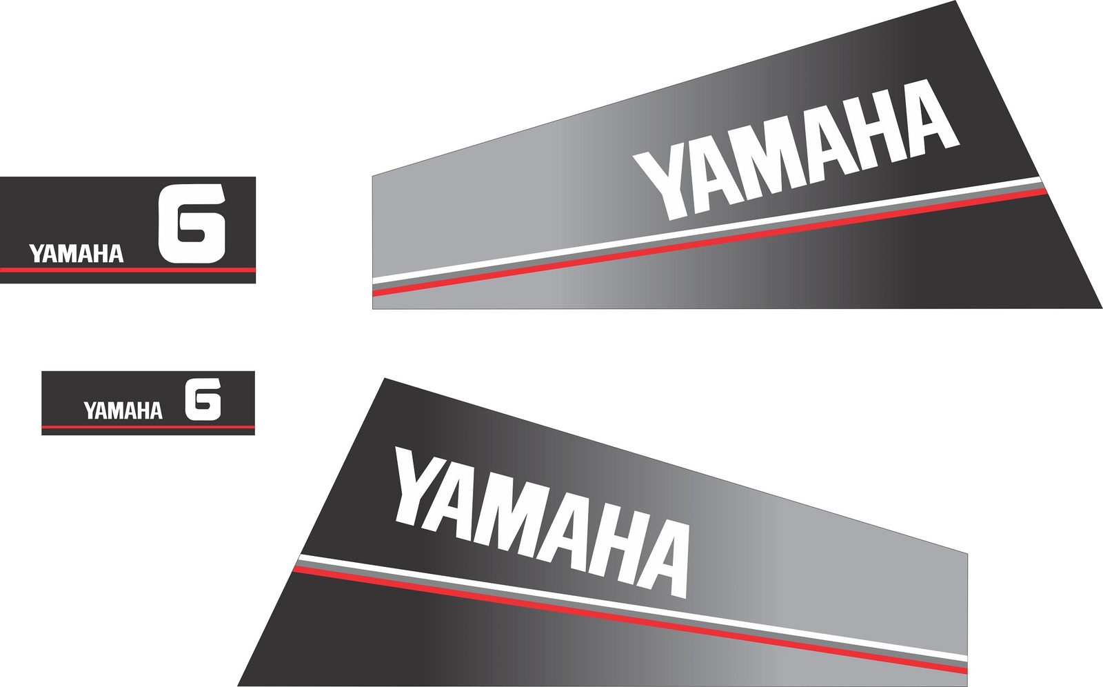 YAMAHA 6 Outboard decal set, reproduction Decals