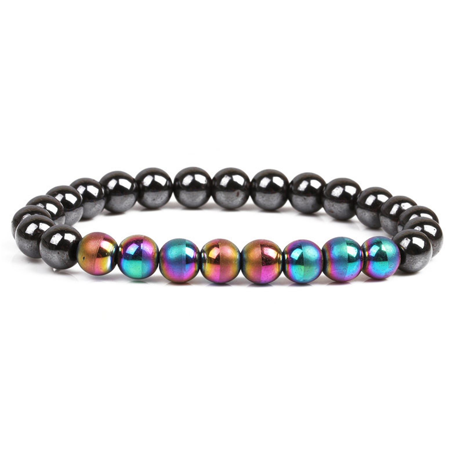 Hematite Beaded Bracelet Weight Loss Stretch - Bracelets