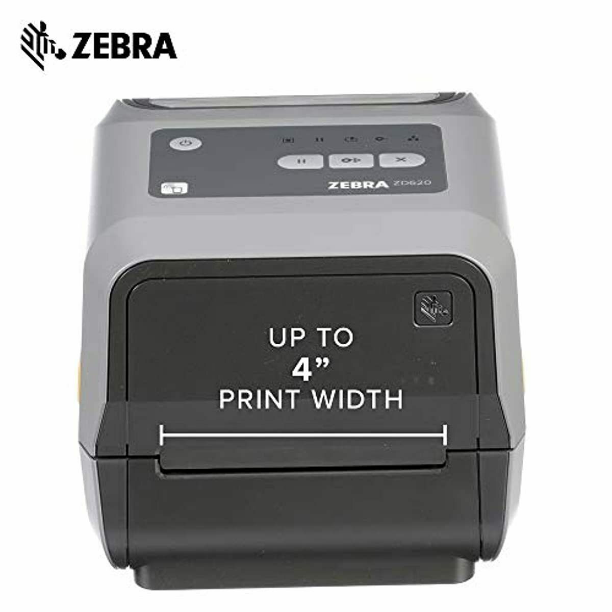 Zebra Zd620t Thermal Transfer Desktop Printer 300 Dpi Print Width 4 In Ethernet Printers 6086