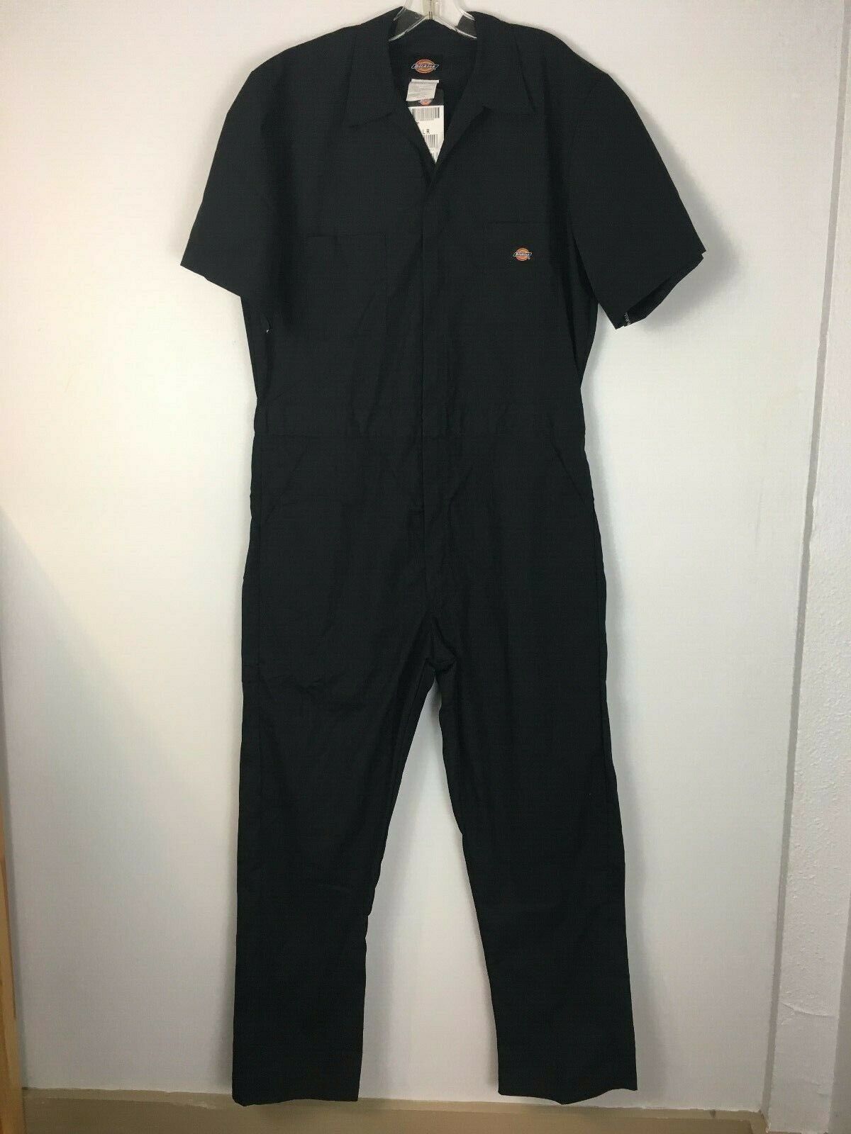 Dickies Men's Short Sleeve Black Jumpsuit Coveralls Size Large Regular
