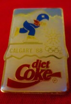 Diet Coke Calgary 88 Olympics Lapel Pin  Ice Skater in Blue - $3.47