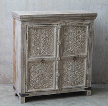 Vintage Indian Cabinet, Handcarved Wooden Console, Bohemian Entryway Cab... - $1,499.00