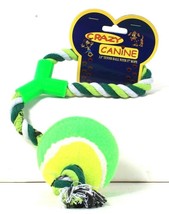 1 Count Crazy Canine 3.5 Inch Tennis Ball With 17 Inch Rope For Dogs Up To 33 Lb