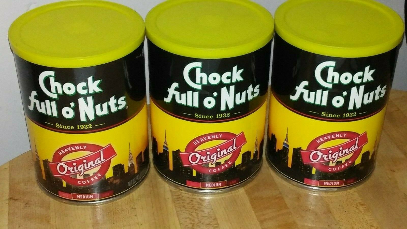 3 Chock full o'Nuts Ground Coffee Original Heavenly Medium Roast New