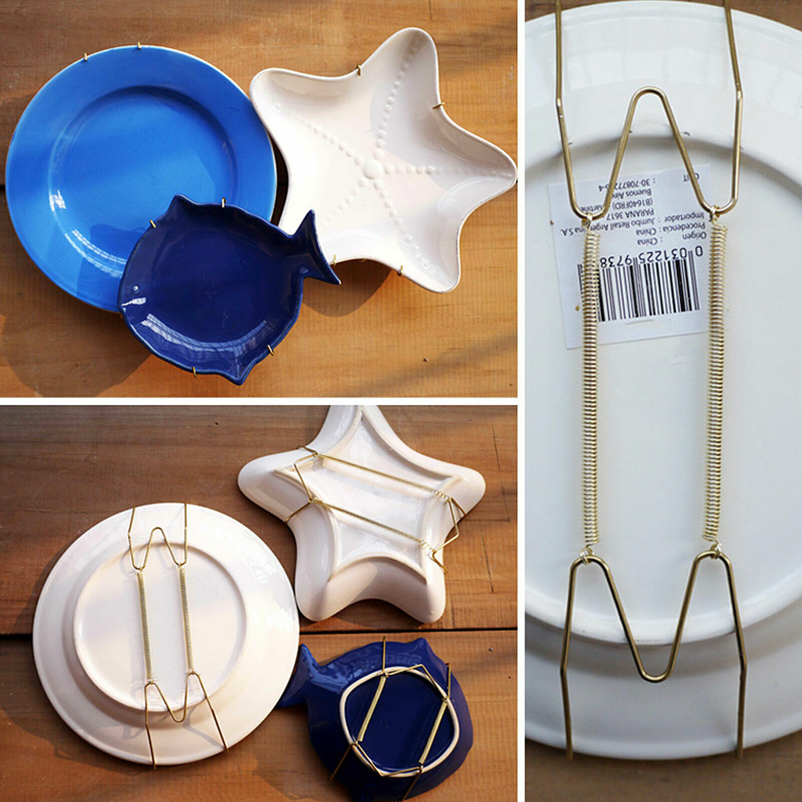 Ceramic Plate Spring Dismountable Hook Wall Hanger Holder Hanging Wire