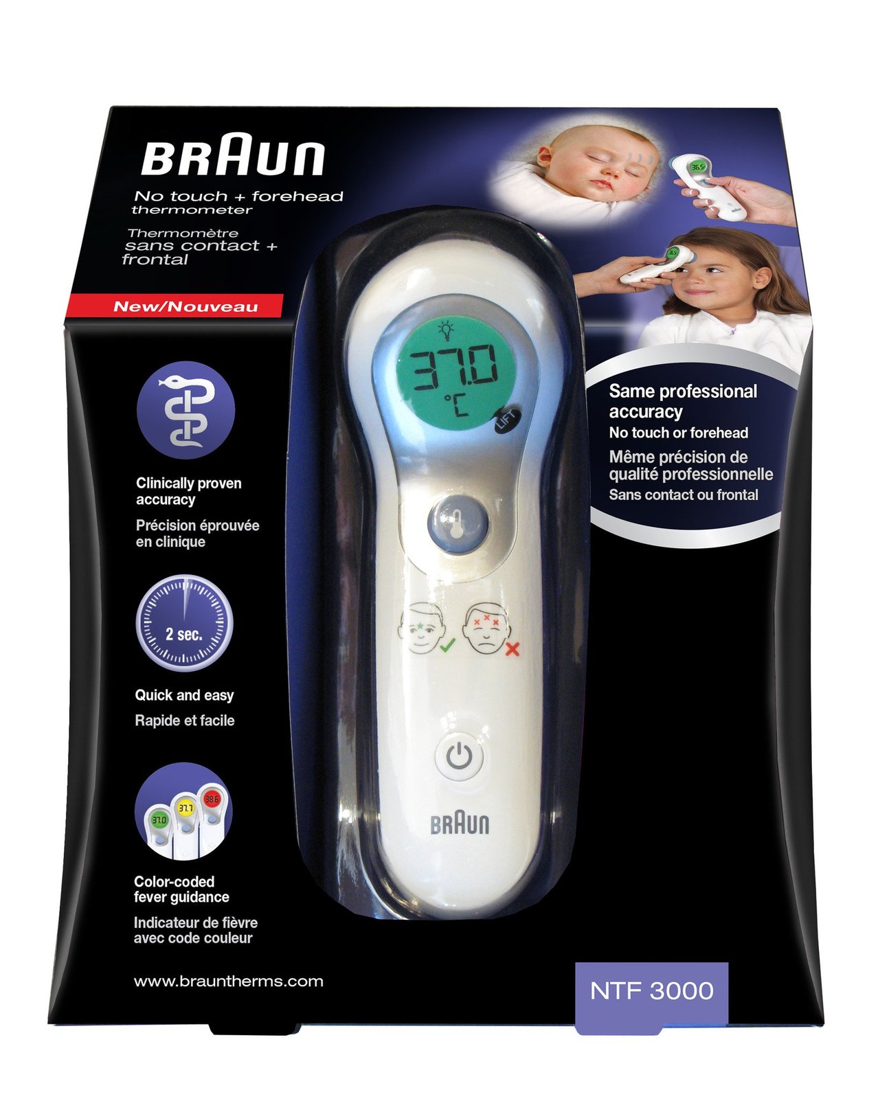 Braun Ntf 3000 No Touch and Forehead Thermometer Baby Thermometers