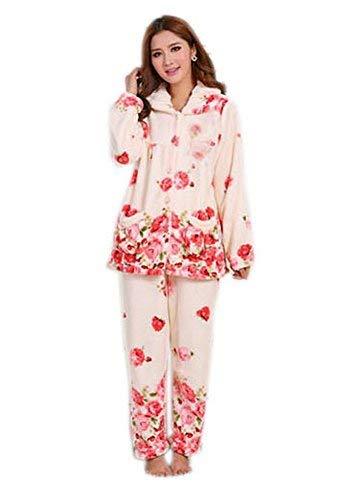 PANDA SUPERSTORE Floral Print Pajama Set for Women, Medium Rose