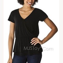NEW Merona Women&#39;s Easy Care Easy Short  Sleeve Top Black S - $16.99