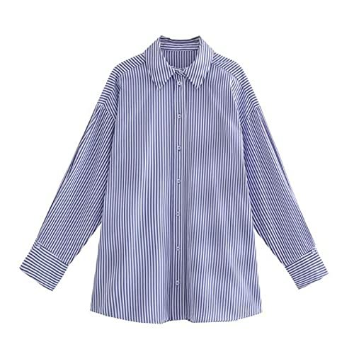 Fashion Striped Print Breasted Smock Blouse Office Ladies Business Casual Shirts