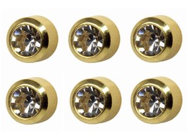 6 Pairs of Ear Piercing April Birthstone Gold Plated Stud Earrings 2mm Bezel Ear - $14.99