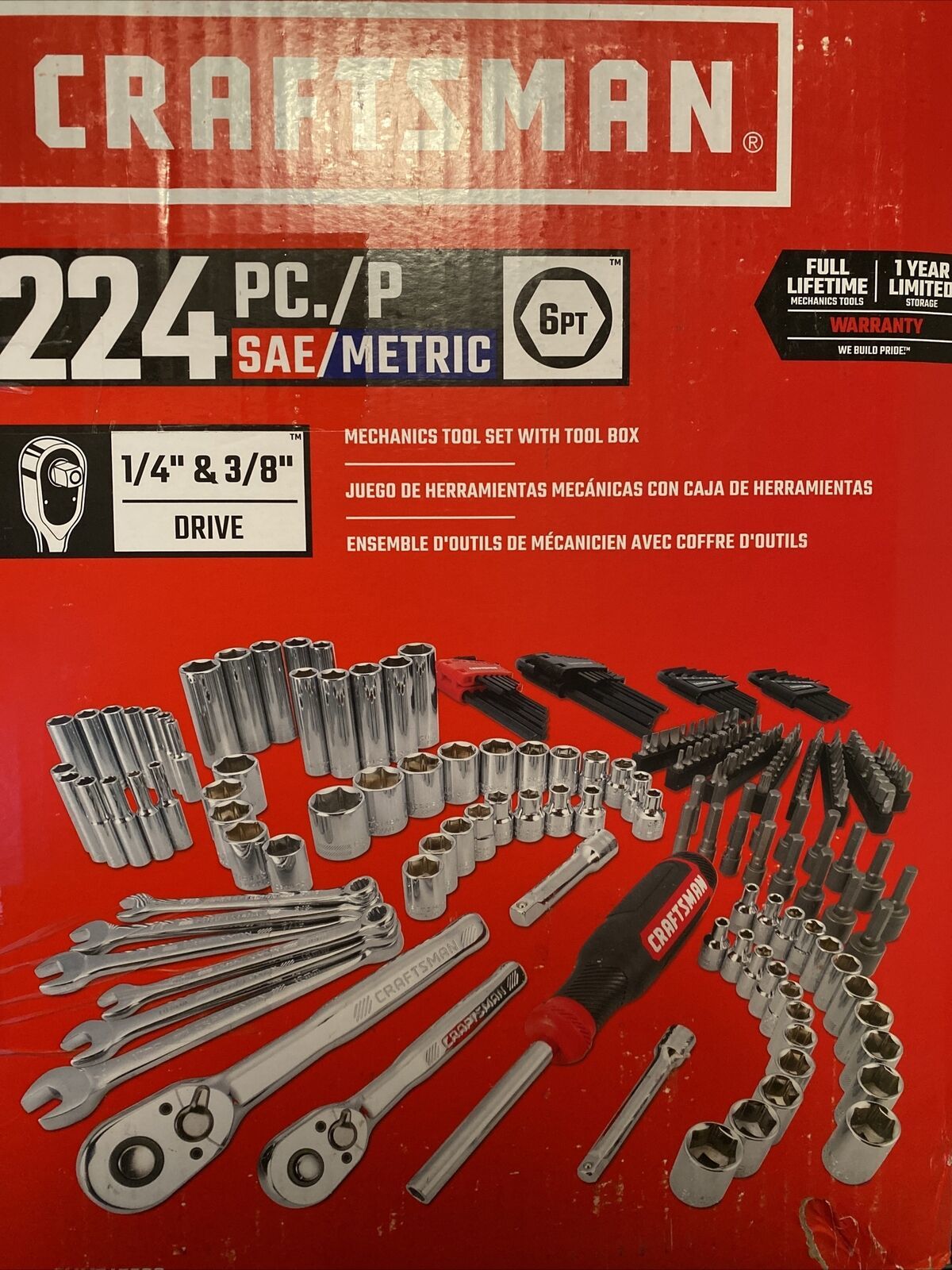 Craftsman CMMT45308 Triple Drawer Mechanic Tool Set Red (224 pc) Mixed Tool Sets