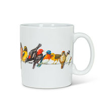 Birds on a Wire Jumbo Mugs Set of 4 Ceramic 16 oz Multiple Variety Colorful Bird image 3
