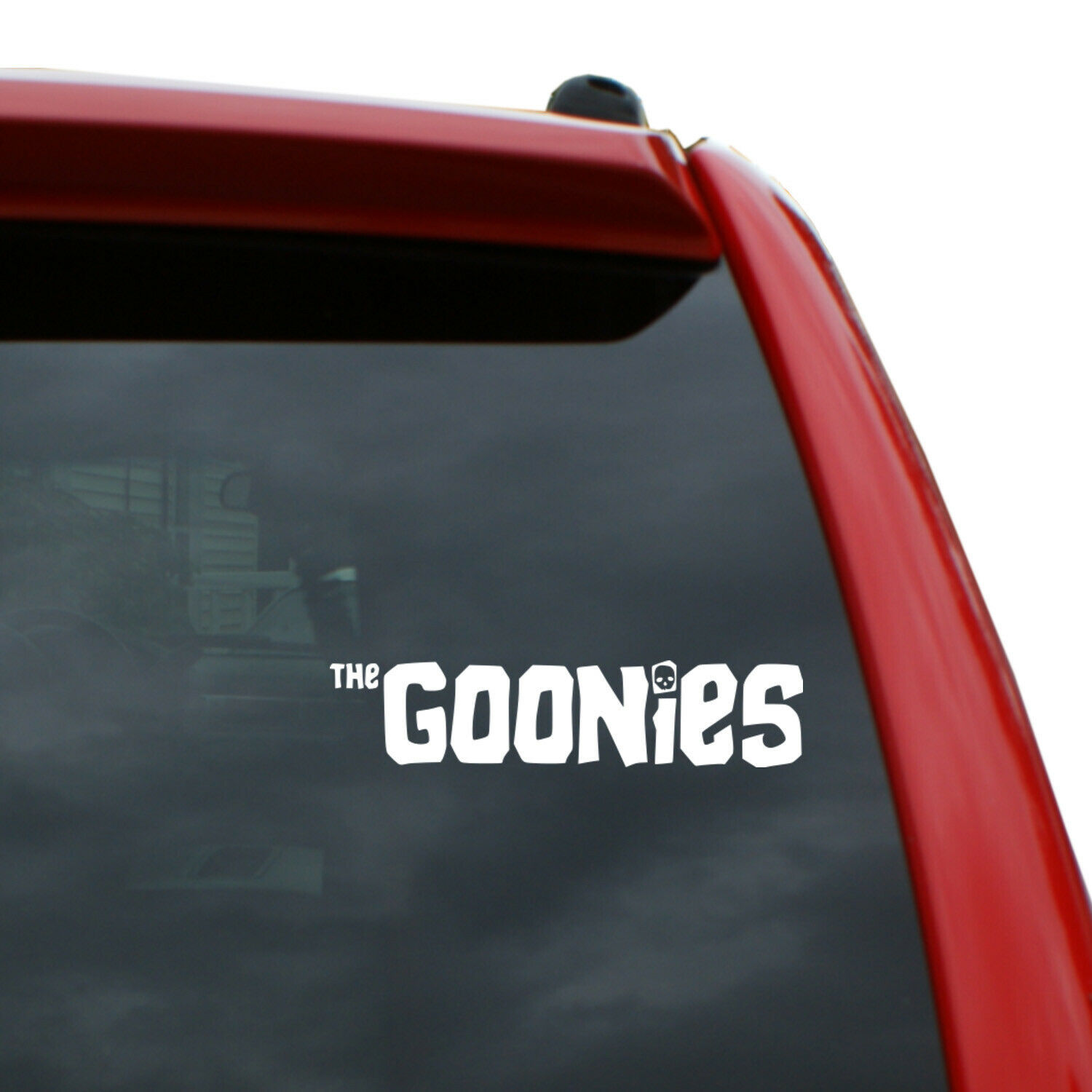 The Goonies Logo Vinyl Decal | Color: White | 8