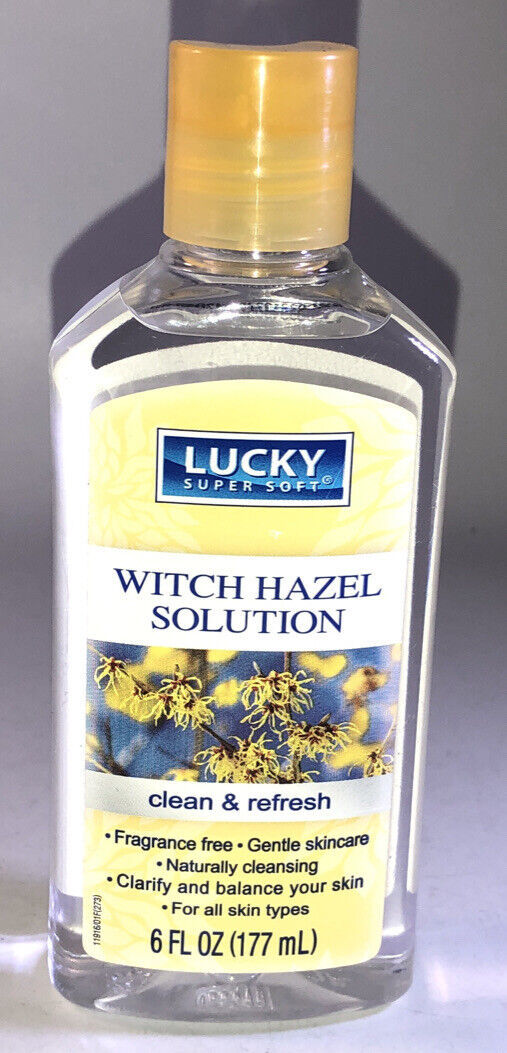 SHIPN24H-LUCKY SUPER SOFT 6oz BOTTLE WITCH HAZEL SOLUTION CLEAN AND REFERESH-NEW