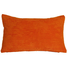 Pillow Decor - Wide Wale Corduroy 12x20 Dark Orange Throw Pillow - $29.95