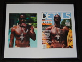 P Diddy Puff Daddy Signed Framed 16x20 Details Magazine Cover & Photo Set JSA