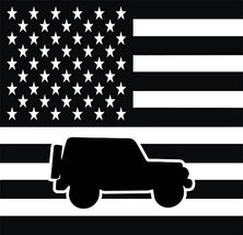 American Flag with 4x4 Jee p Fits Ford Ford F150 2015-2021 and F250/F350... - $16.82