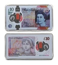 (5x) Queen Elizabeth II &amp; Jane Austen 10 Pound Keepsake Bars. .999 Silve... - $54.45