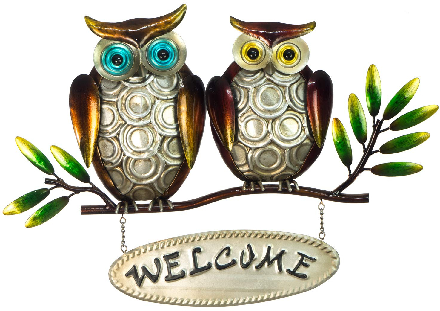 Owl Sign 3D Metal Design HandPainted 18 ½” X 12 ½