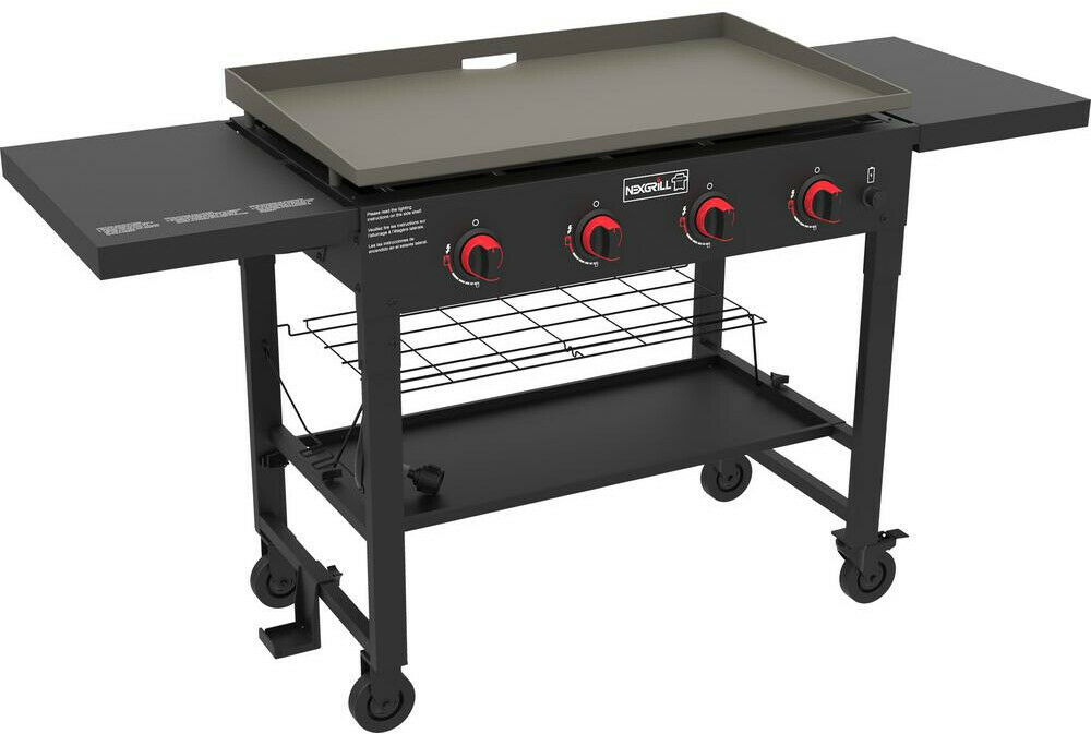 Nexgrill Flat Top Grill 64.17 in. Fixed Shelves Foldable Legs Storage ...
