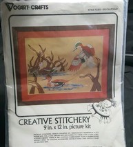 Creative Stitchery Kit Duck Pond Vogart Crafts #2203 9&quot; x 12&quot; Picture Kit  - $15.83
