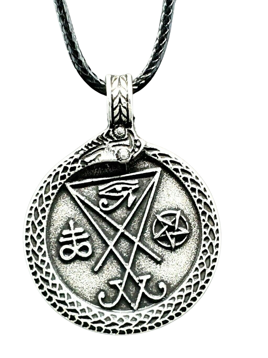 Ouroboros Seal of Satan Lucifer Pendant Eye Horus Pentagram Occult