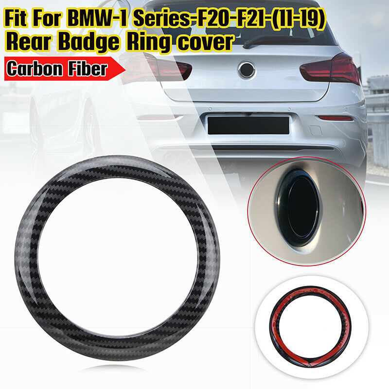 CARBON FIBER BLACK REAR BADGE BOOT RING SURROUND FOR BMW F20 F21 M135i ...