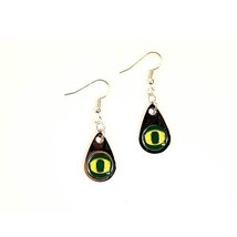 NCAA Oregon Ducks Licensed Teardrop Style Dangle Earrings Team Silver - $8.17